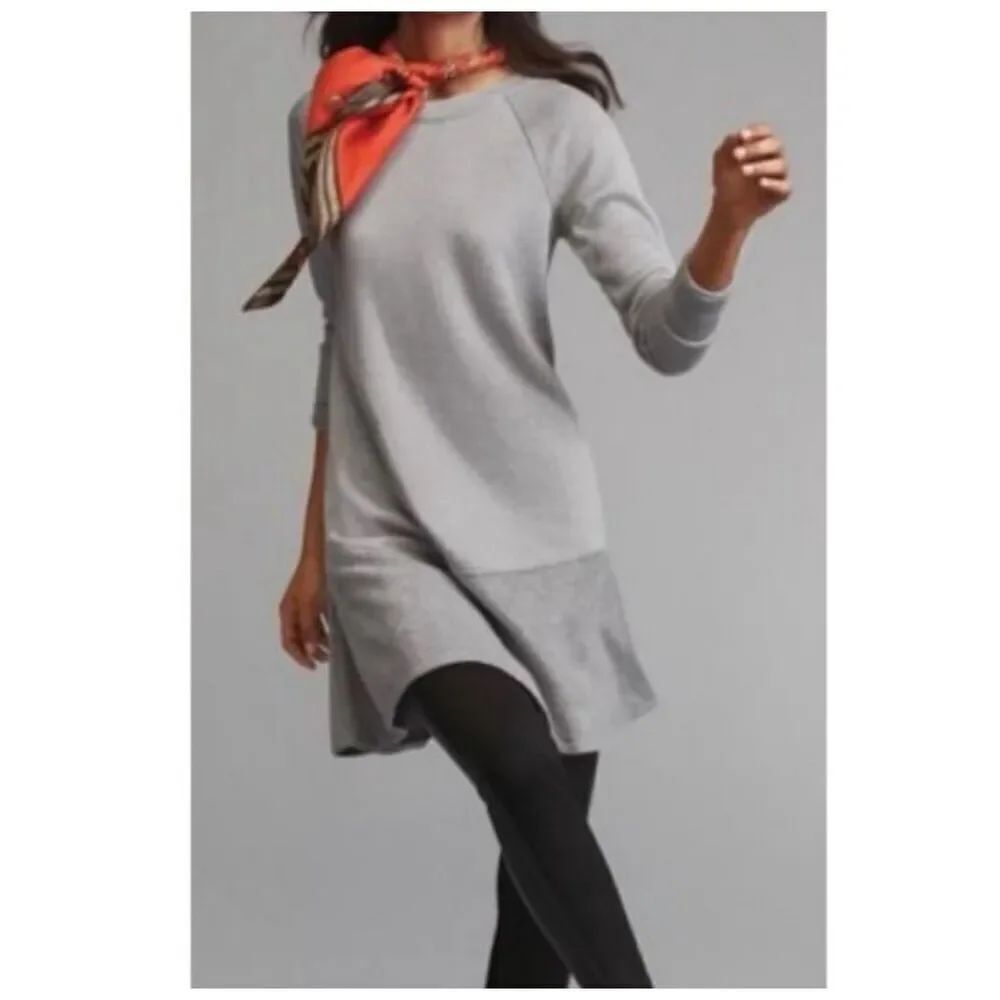 CAbi Flash Dance gray jersey cozy drop waist dress